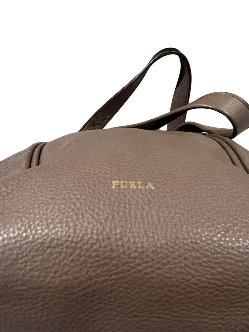 Furla Italy Taupe Leather Shoulder Bag Suede Interior EUC - Picture 4 of 14